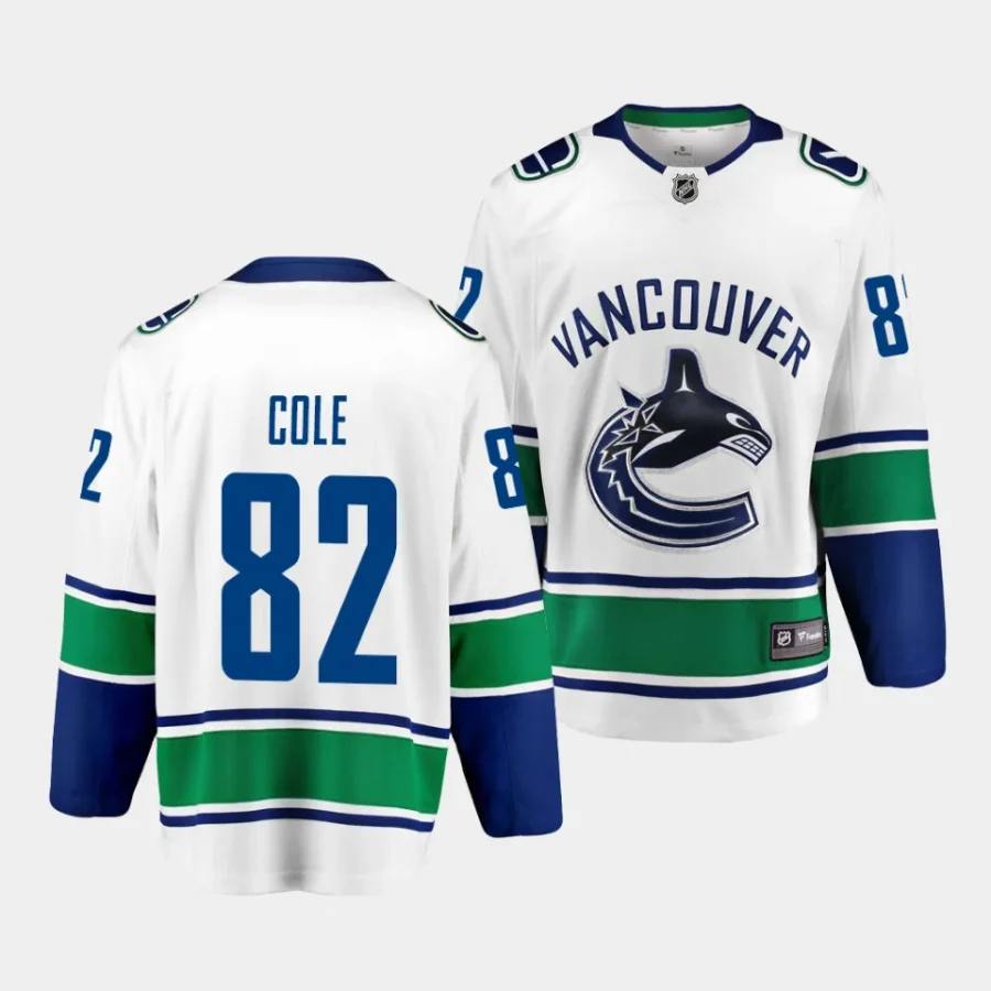 ian cole canucks white away breakaway player jersey