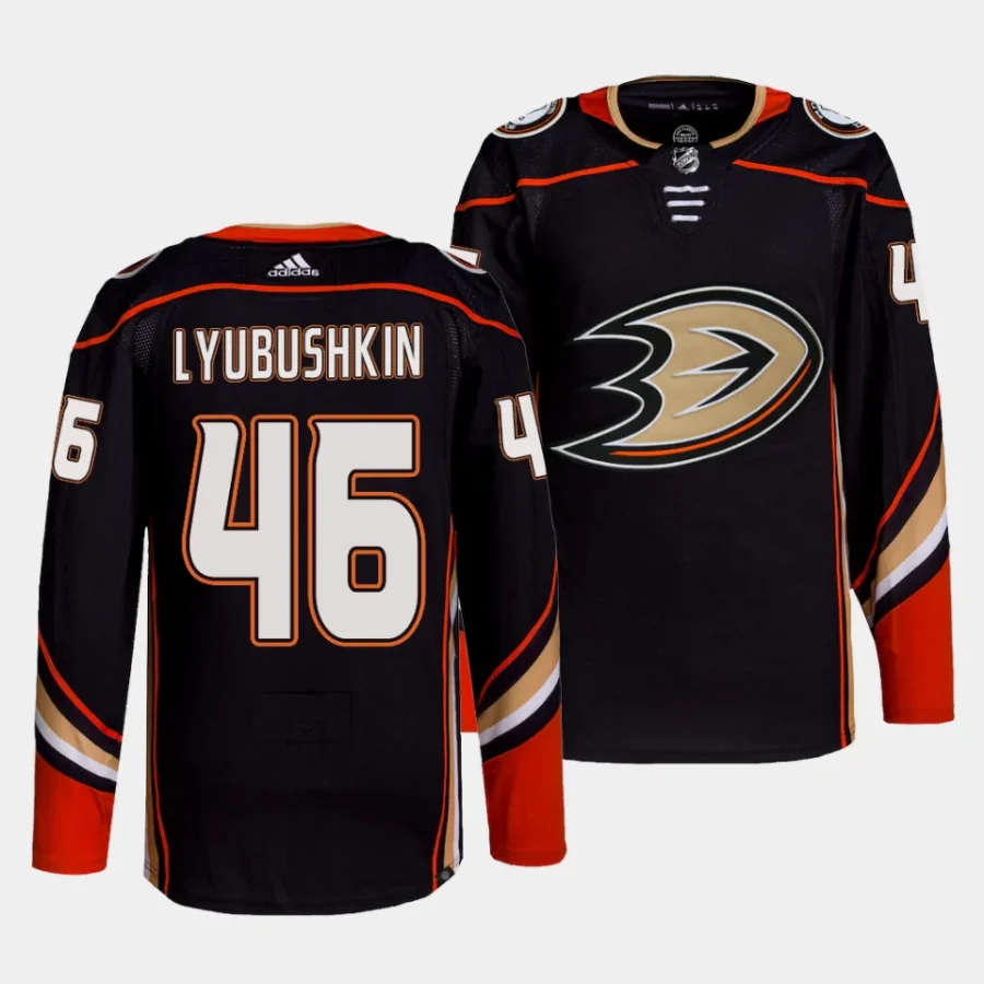 ilya lyubushkin ducks black home authentic pro jersey