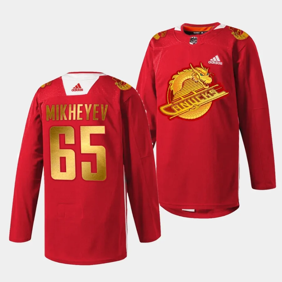 ilya mikheyev canucks red 2024 lunar new year jersey