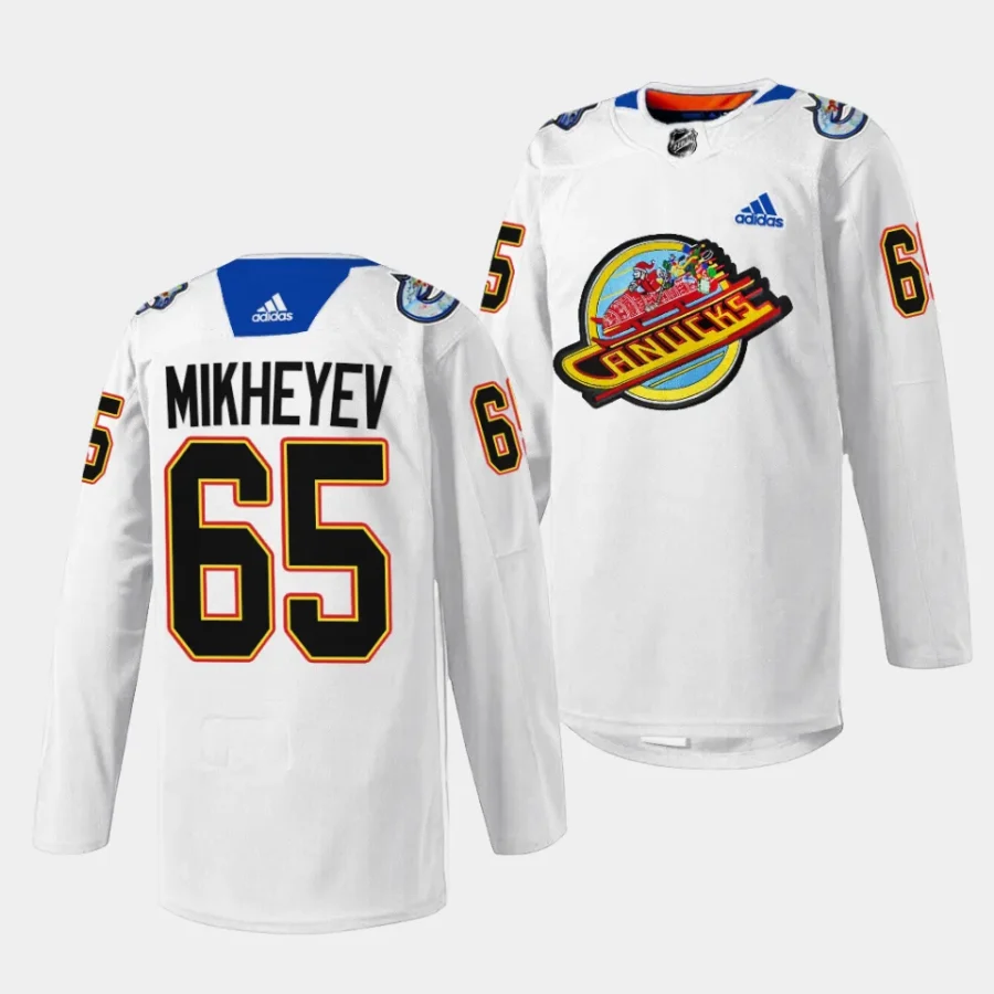 ilya mikheyev canucks white 2023christmas night pre game sweater jersey