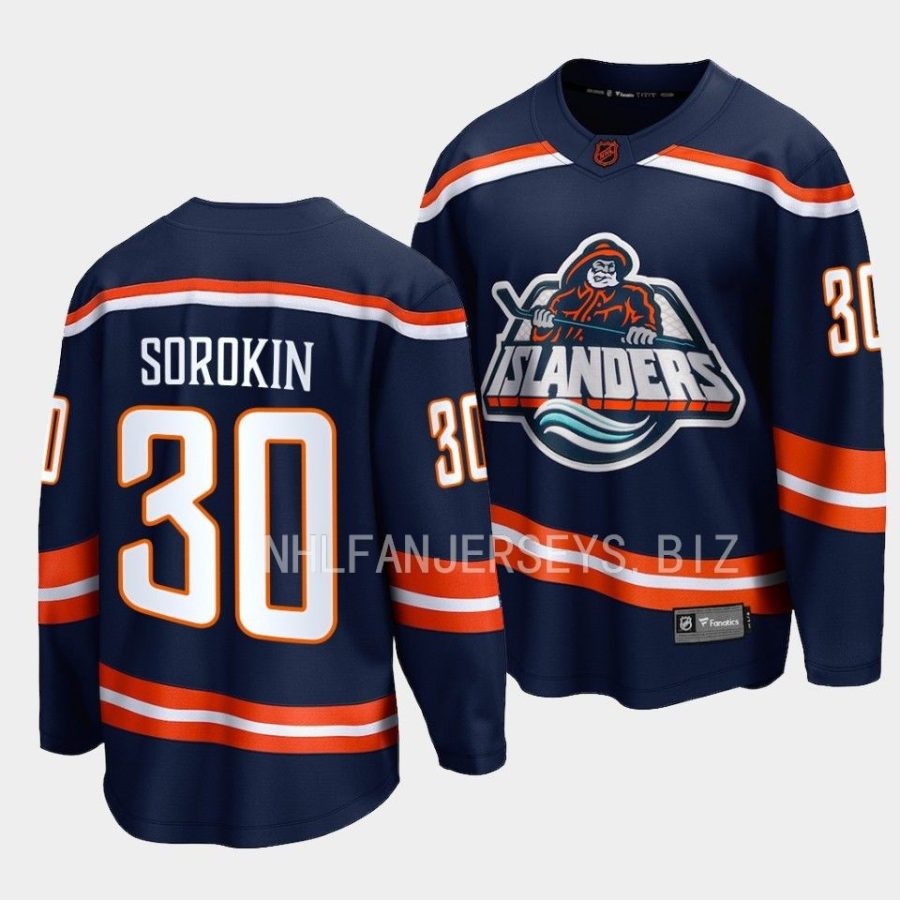 ilya sorokin islanders navy 2022special edition 2.0 breakaway player jersey