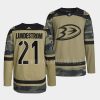 isac lundestrom ducks camo 2022military appreciation night warmup jersey