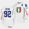 italy alex petan 2021 iihf world championship white home jersey 0