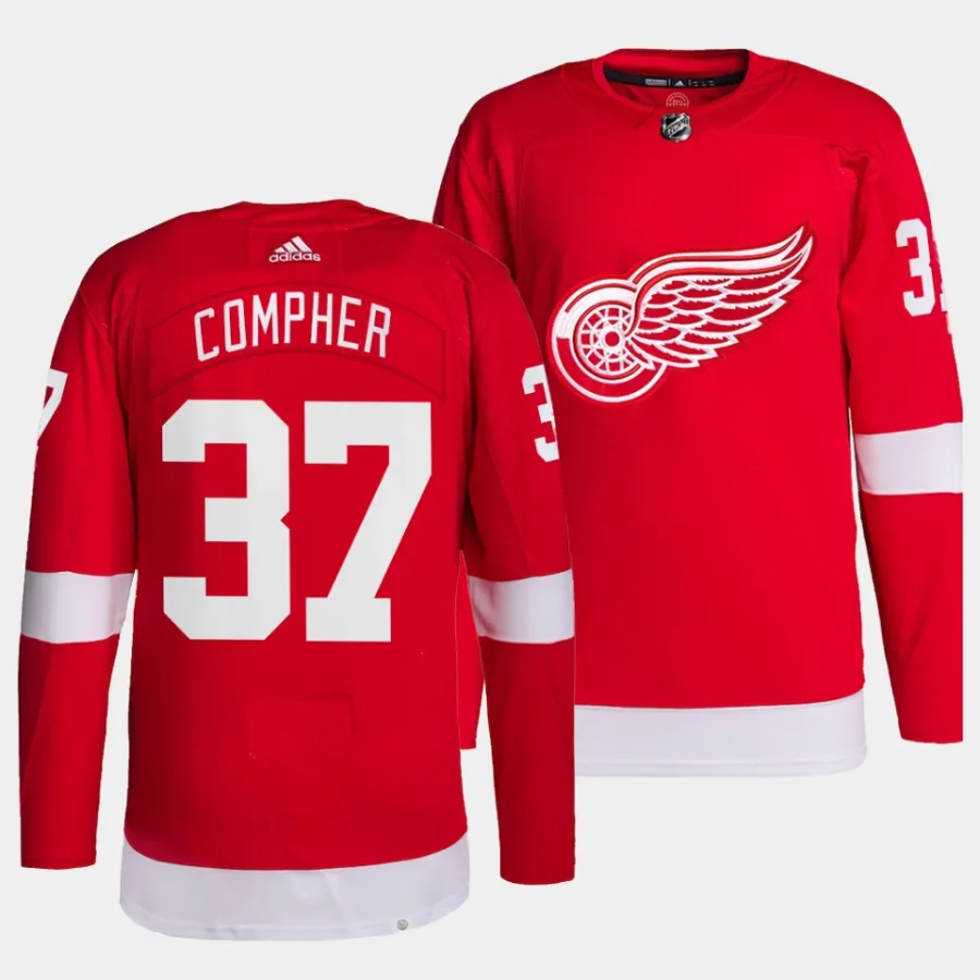 j.t. compher red wings red home authentic pro primegreenjersey