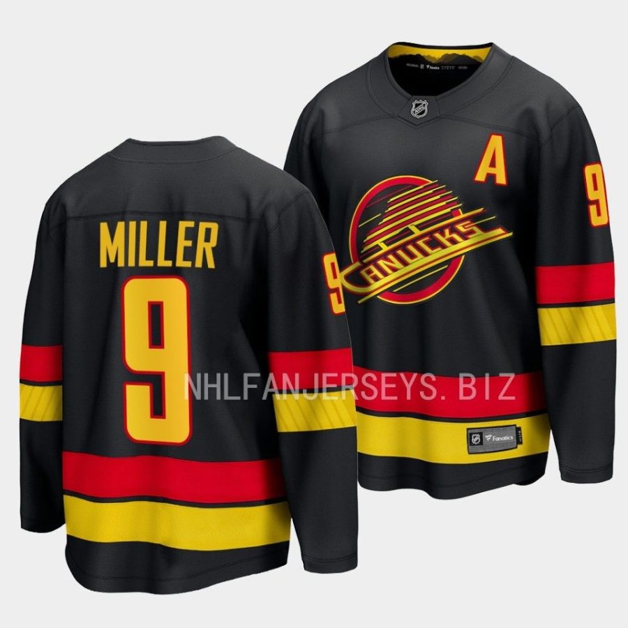 j.t. miller canucks black 2023 24alternate breakaway player jersey