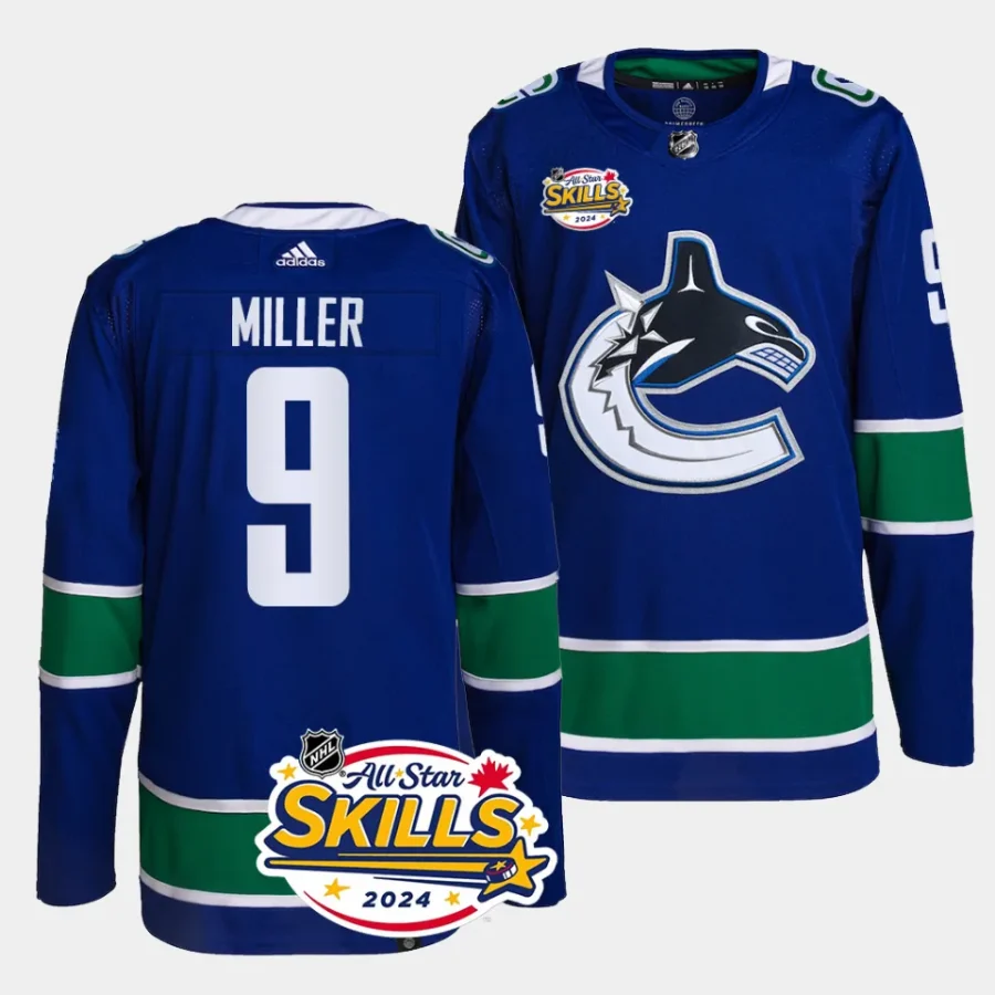 j.t. miller canucks blue 2024 nhl all star skills authentic home jersey