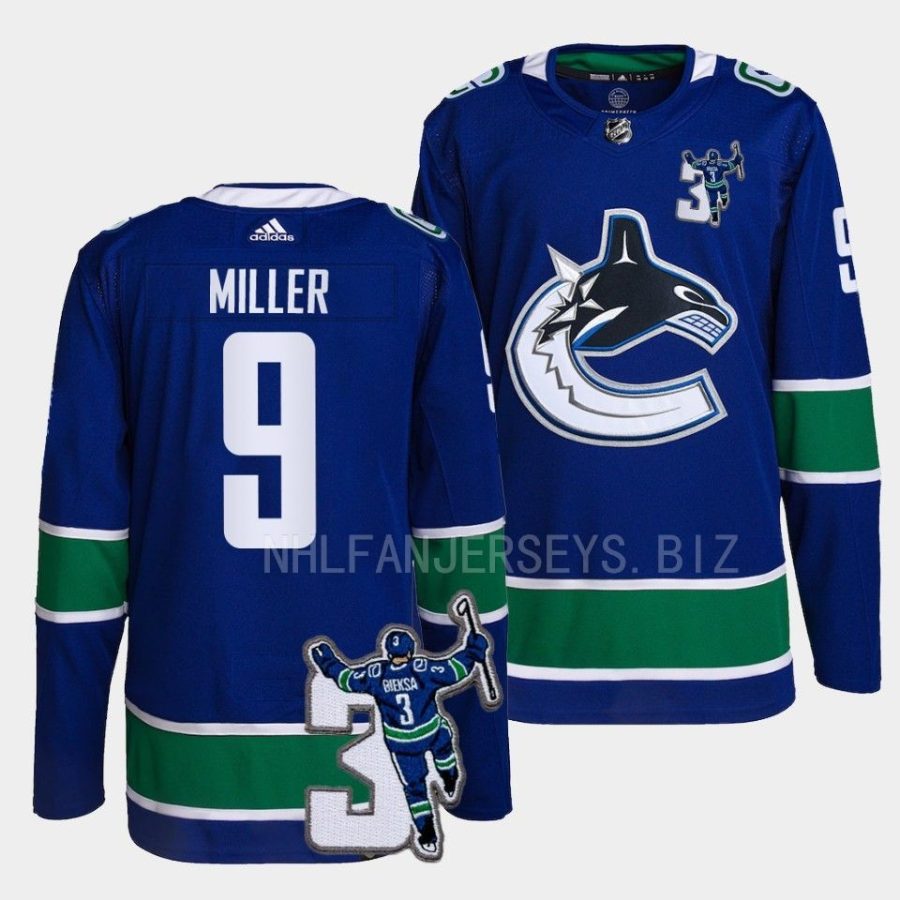 j.t. miller canucks blue kevin bieska patch home jersey