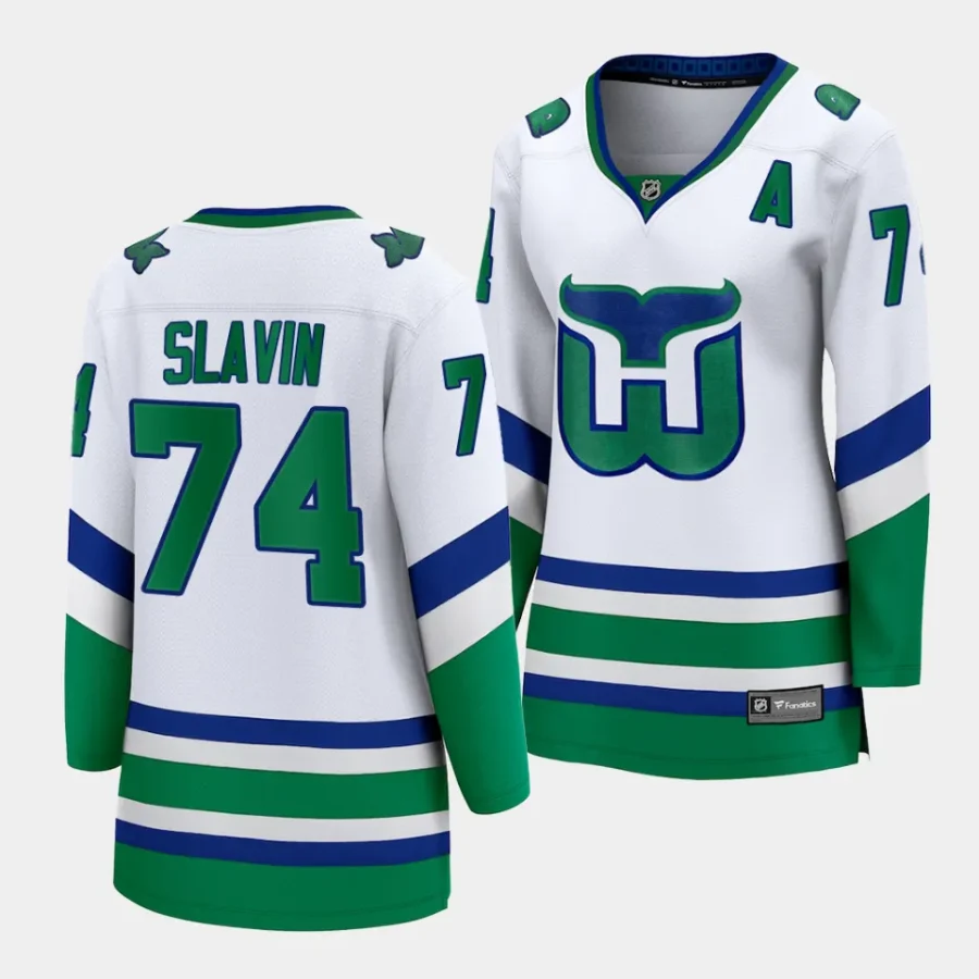 jaccob slavin hurricanes white whalers women jerseys