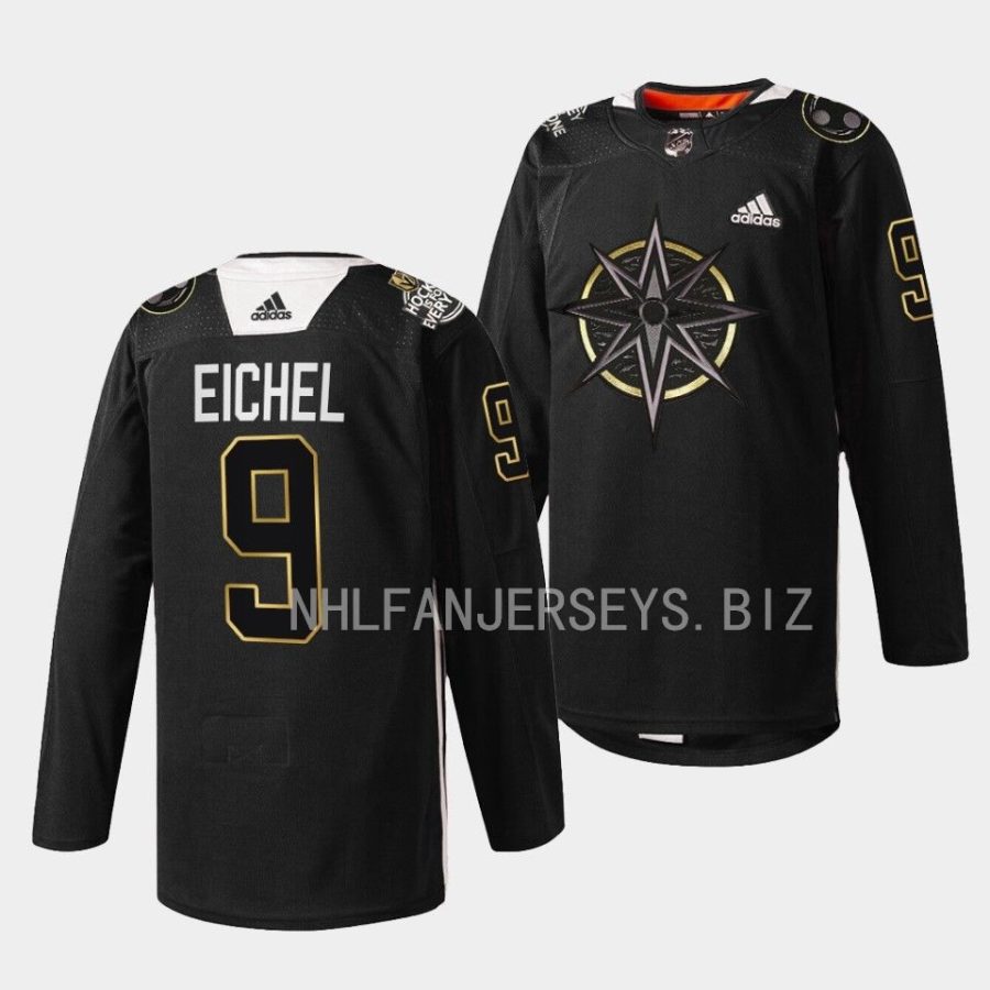 jack eichel golden knights warmups 2023black history night black jersey