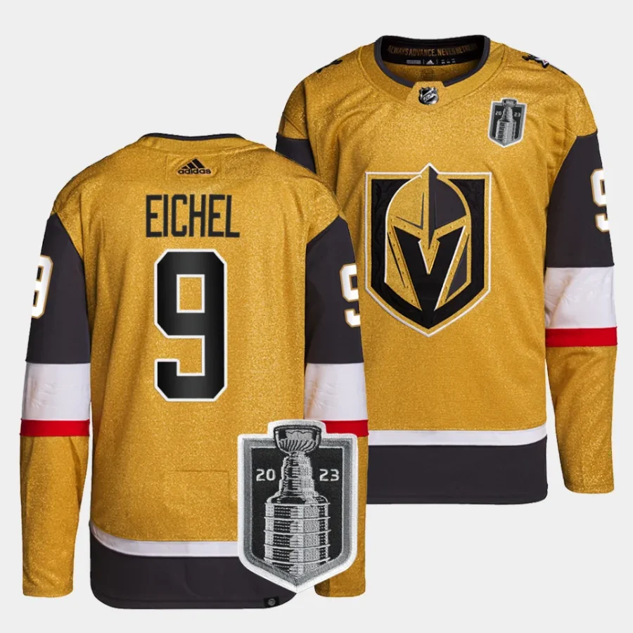 jack eichel vgk gold 2023 stanley cup final authentic home jersey