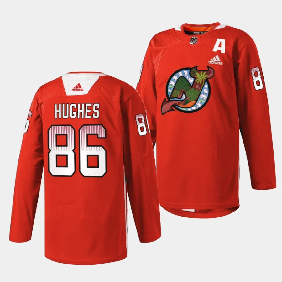 jack hughes devils red 2024asian and pacific islander heritage night jersey