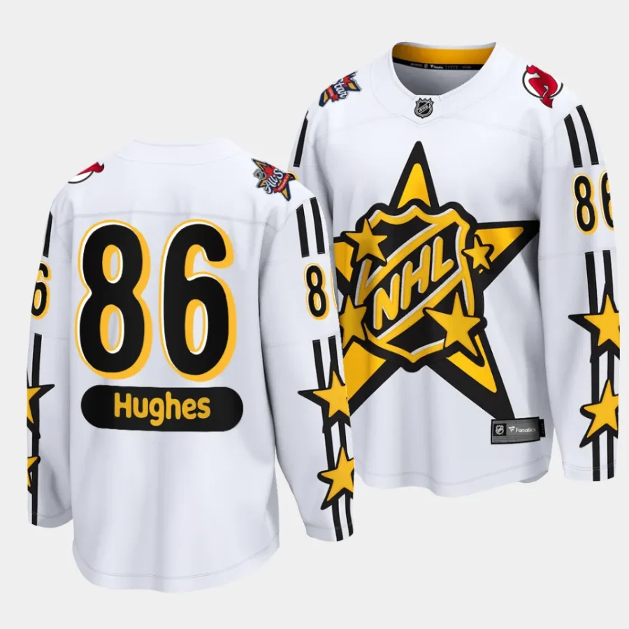 jack hughes devils white 2024 nhl all star game breakaway jersey