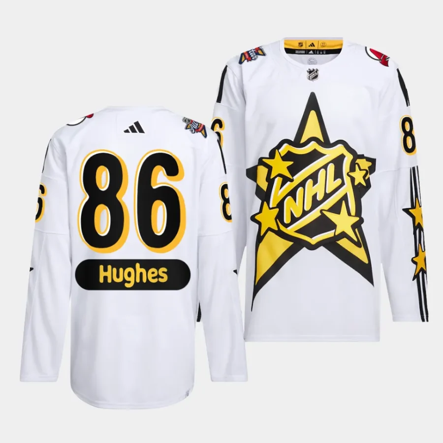 jack hughes devils white 2024 nhl all star game drew house jersey