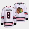 jack johnson blackhawks white primegreen away jersey