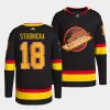 jack studnicka canucks black flying skate authentic pro jersey