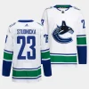 jack studnicka canucks white away authentic pro jersey