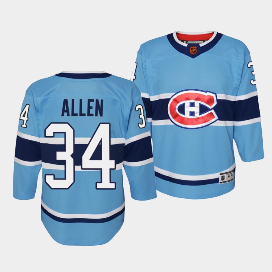 jake allen canadiens 2022special edition 2.0 youth blue jersey