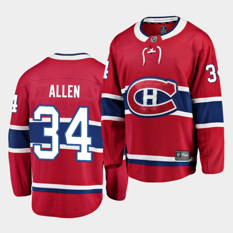 jake allen canadiens red home breakaway player jersey