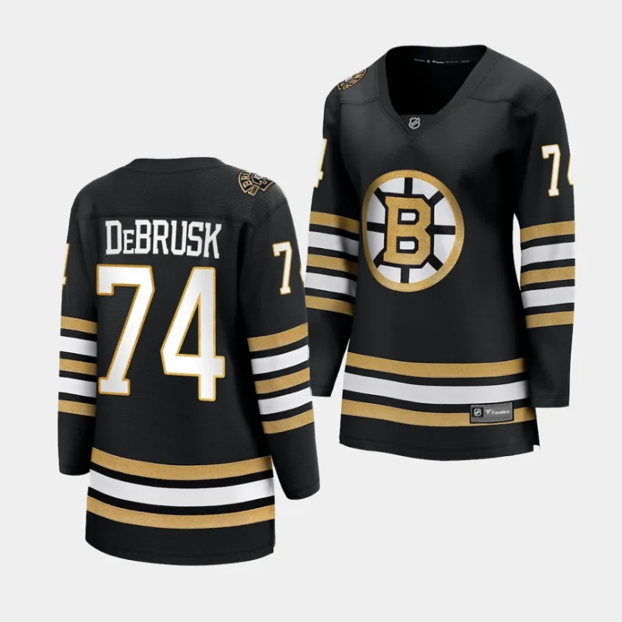 jake debrusk bruins black 100th anniversary women jerseys