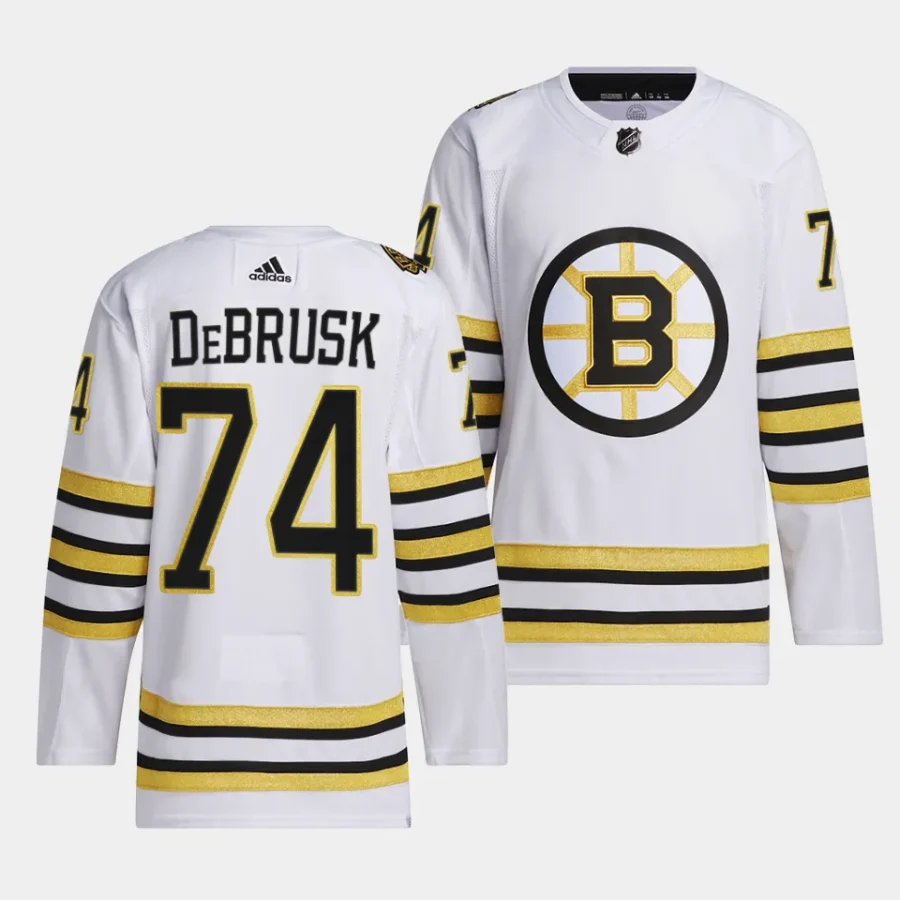 jake debrusk bruins white 2023 24100th anniversary primegreen authentic playerjersey