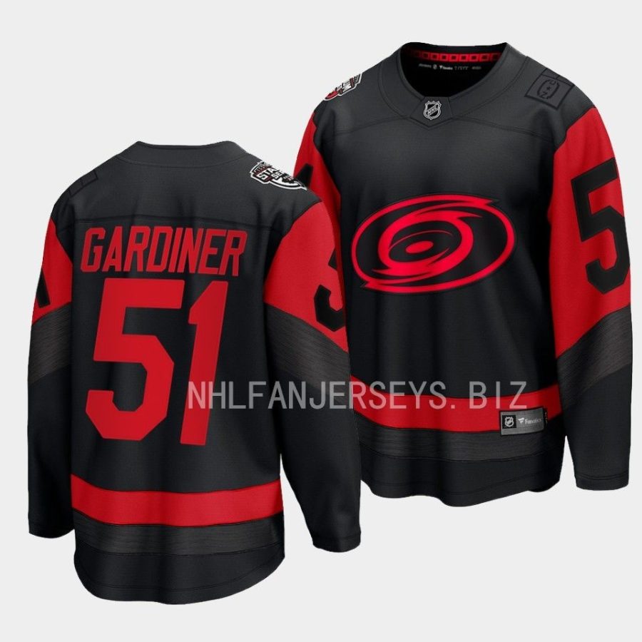 jake gardiner hurricanes black 2023 nhl stadium series breakaway player jersey