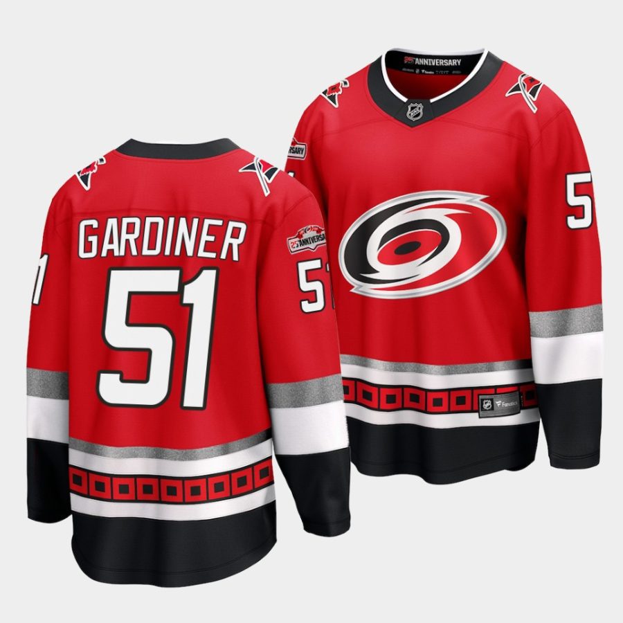 jake gardiner hurricanes red 25th anniversary premier jersey