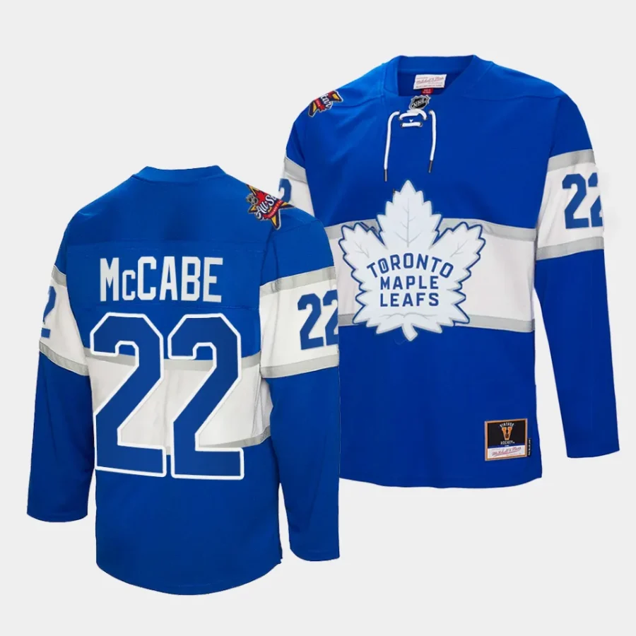 jake mccabe maple leafs royal 2024 nhl all star patch authentic throwback jersey