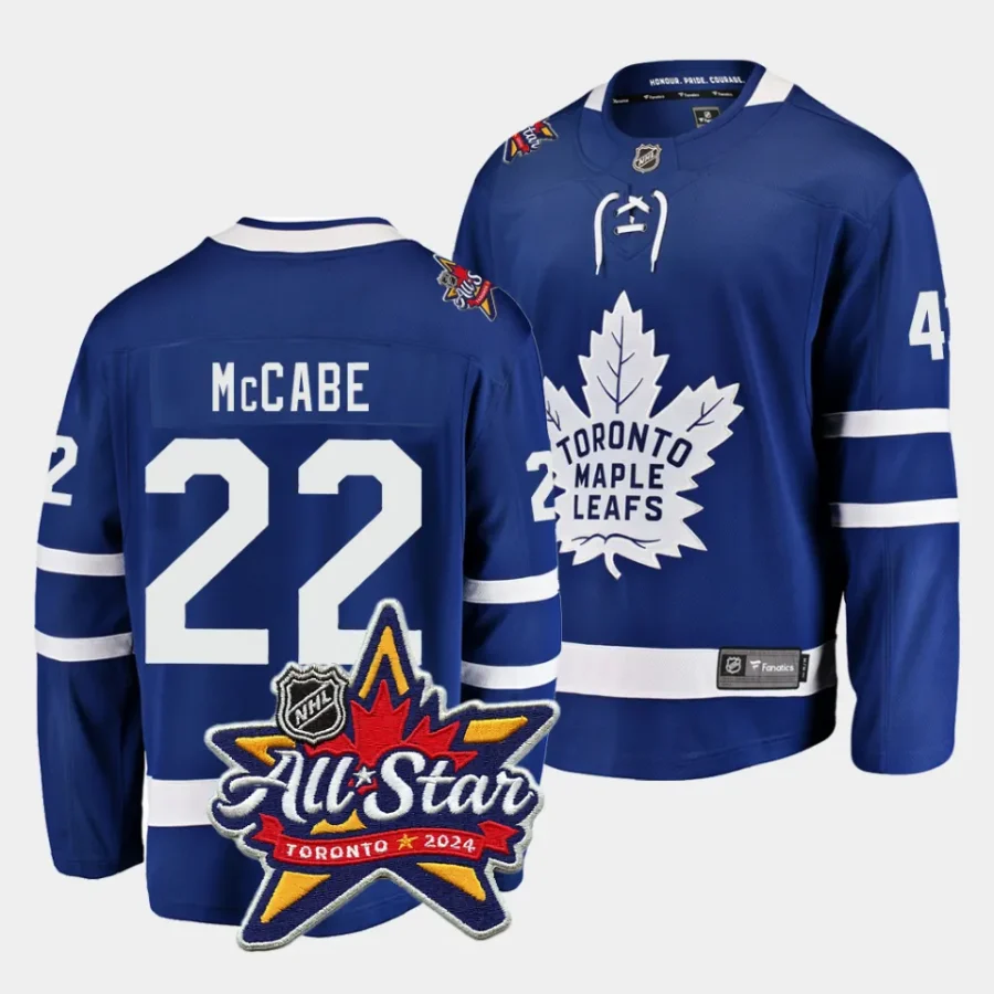 jake mccabe maple leafs royal 2024 nhl all star patch home jersey