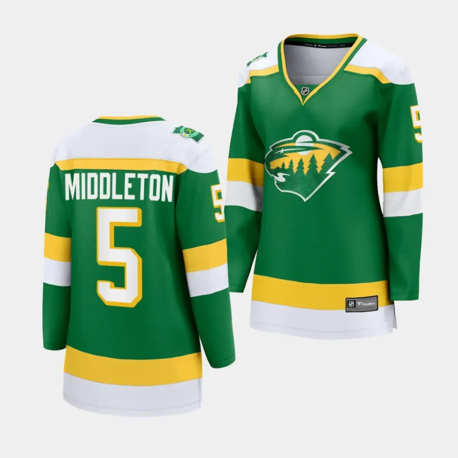 jake middleton wild green alternate women jerseys