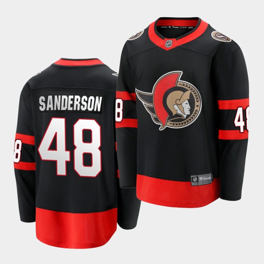 jake sanderson senators black 2020 21 2020 nhl draft men jersey