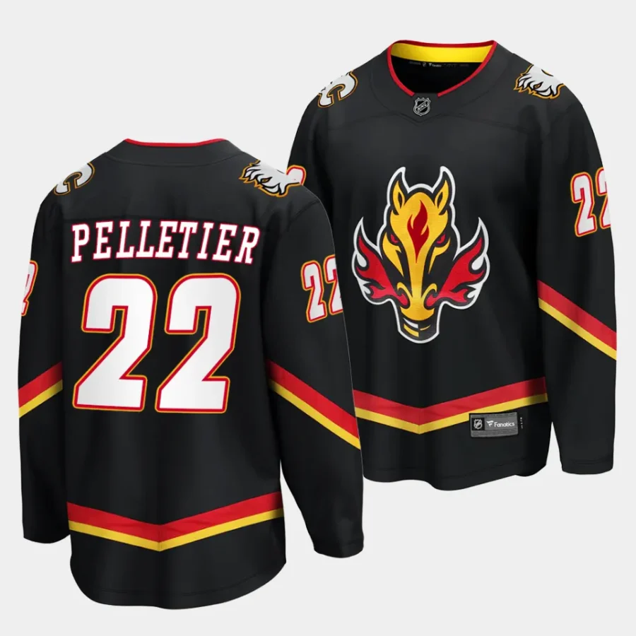 jakob pelletier flames black alternate breakaway player jersey