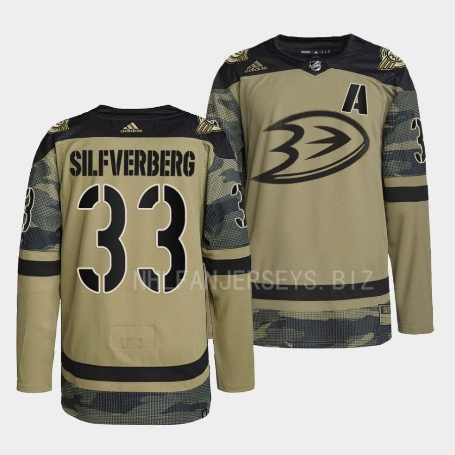 jakob silfverberg ducks camo 2022military appreciation night warmup jersey