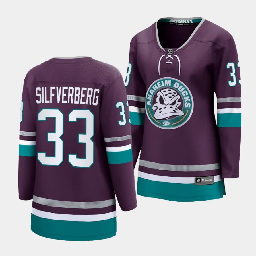 jakob silfverberg ducks purple 2023 2430th anniversary premier womenjersey