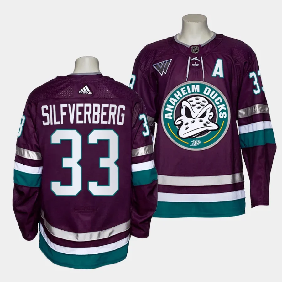 jakob silfverberg mighty ducks purple 2023 2430th anniversary alternate authentic jersey