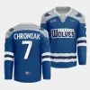 jakub chromiak sudbury wolves blue 2023 24futuristic alternate ohl replica jersey