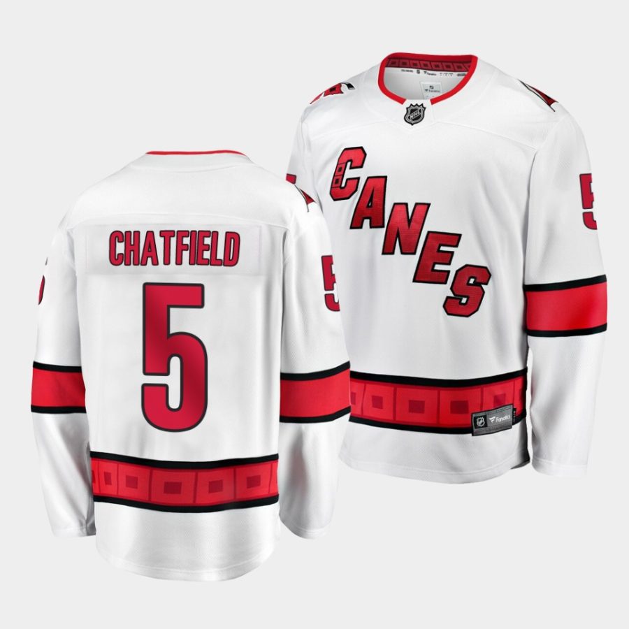 jalen chatfield hurricanes white away breakaway player jersey