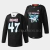 james reimer sharks black 2022 los tiburones specialty warm up jersey