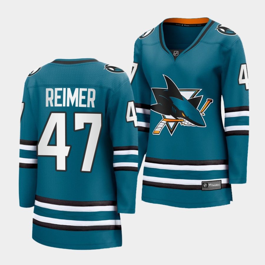 james reimer sharks teal home women jerseys