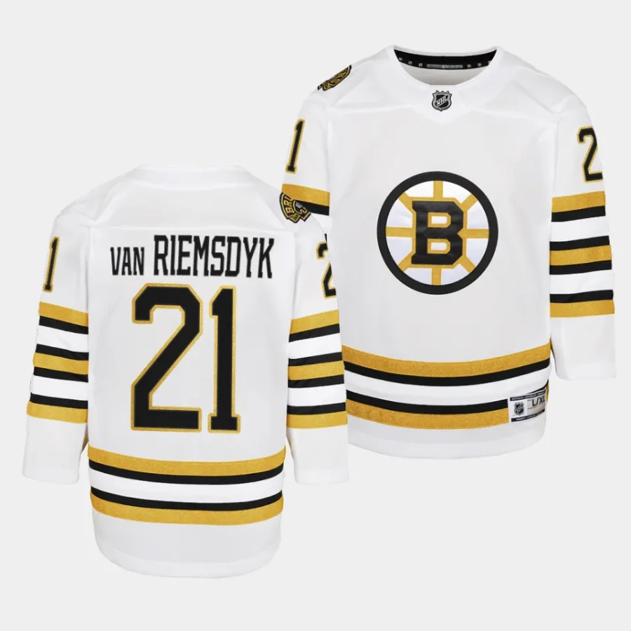 james van riemsdyk bruins 2023 24100th anniversary youth white jersey