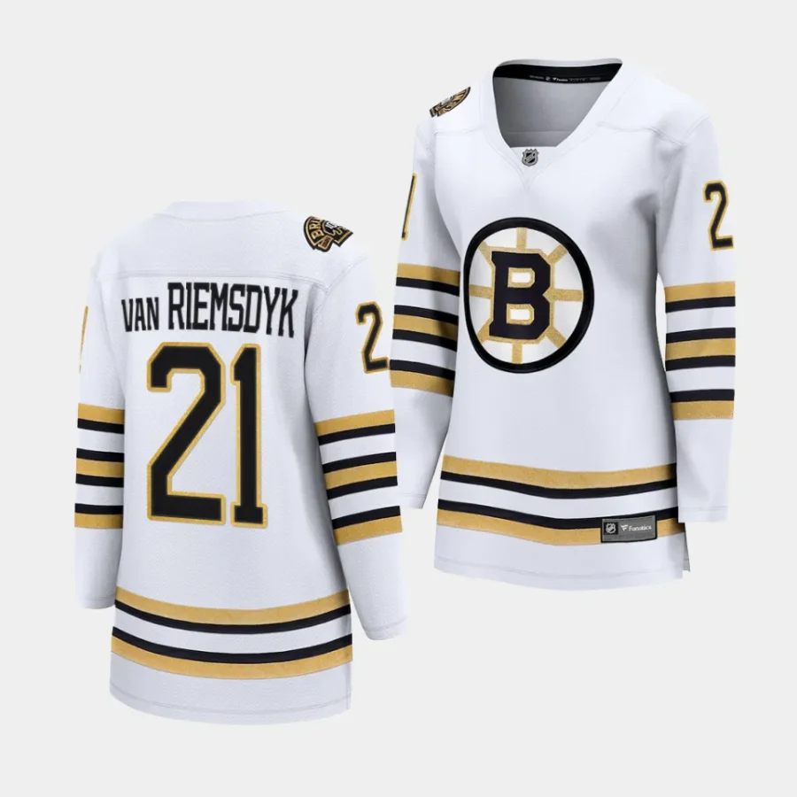 james van riemsdyk bruins white 100th anniversary women jerseys