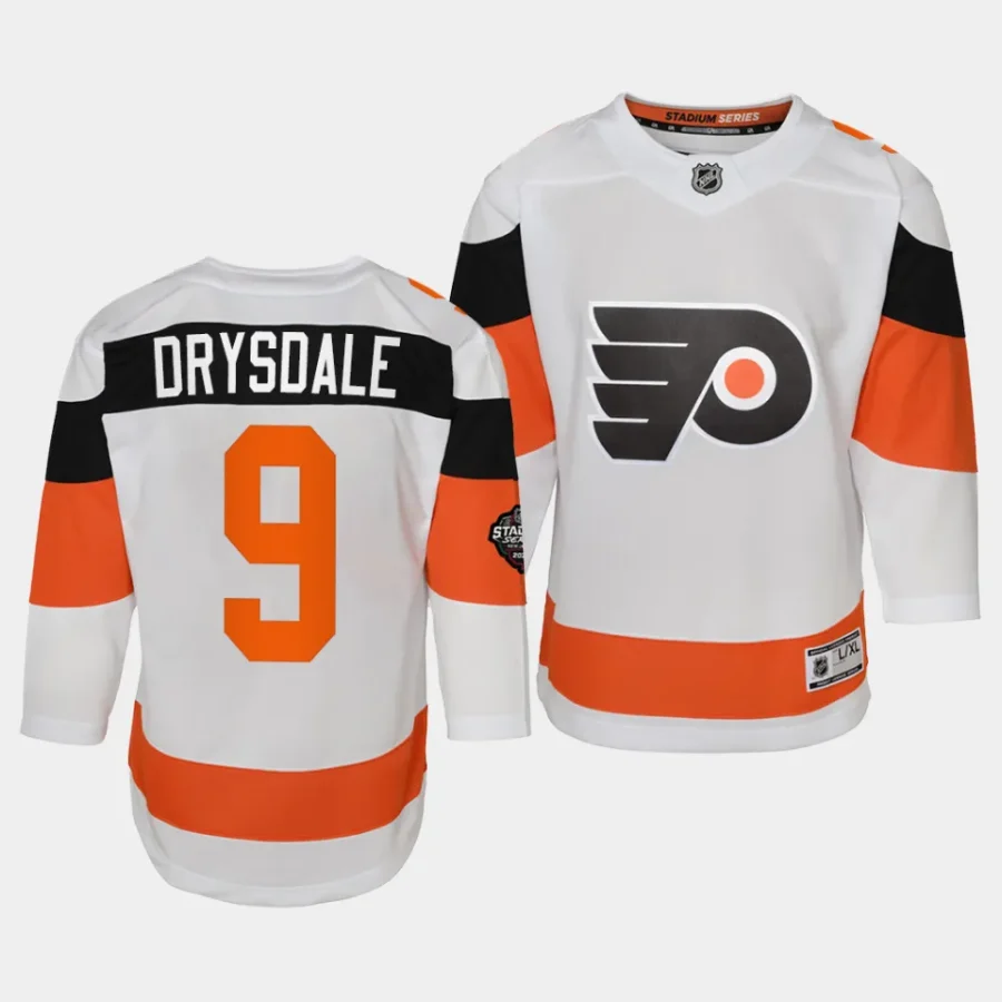 jamie drysdale flyers 2024 nhl stadium series youth whitepremier player jersey