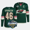 jared spurgeon wild green 2023 nhl global series sweden authentic jersey