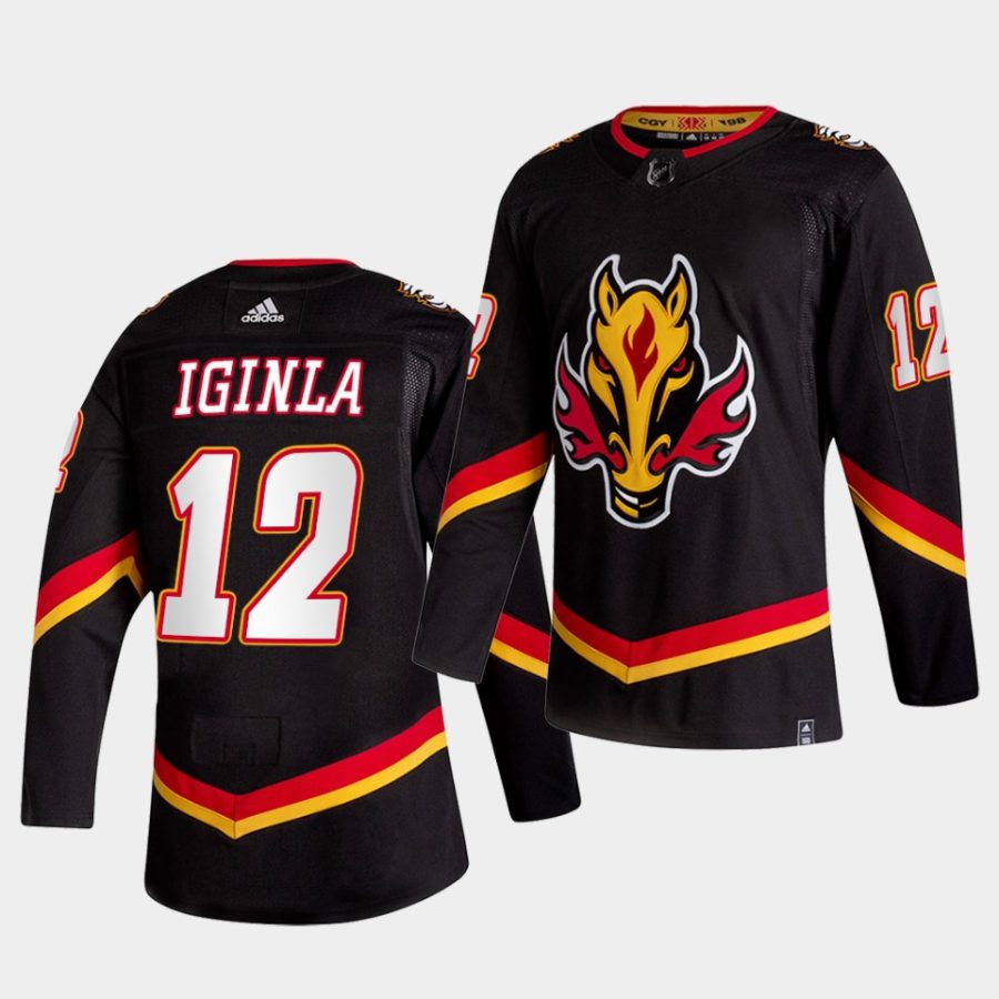 jarome iginla flames black 2021 reverse retro special edition authentic jersey 0