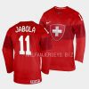 jeremy jabola switzerland 2023 iihf world junior championship red jersey