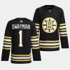 jeremy swayman bruins black 2023 24100th anniversary primegreen jersey