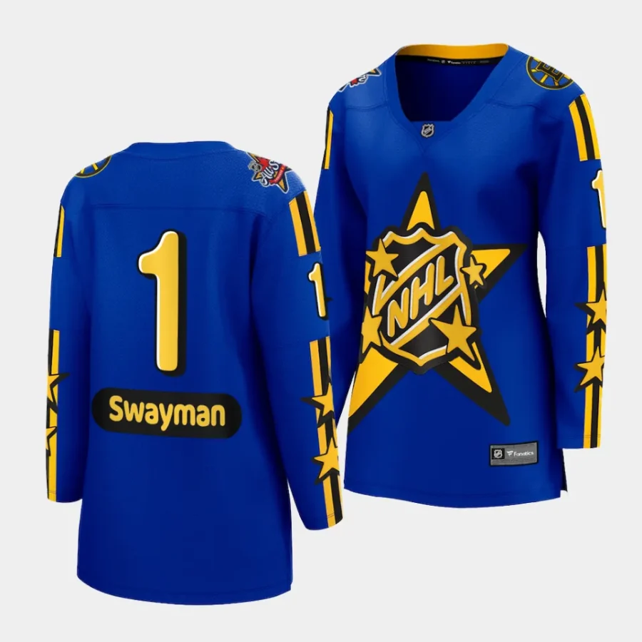 jeremy swayman bruins blue 2024 nhl all star game breakaway womenjersey