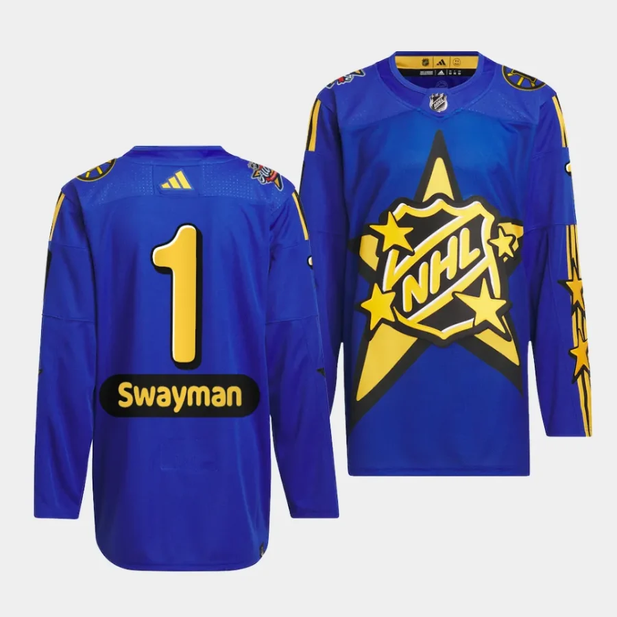 jeremy swayman bruins blue 2024 nhl all star game drew house primegreen authenticjersey