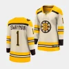 jeremy swayman bruins cream 2023 24100th anniversary premier womenjersey