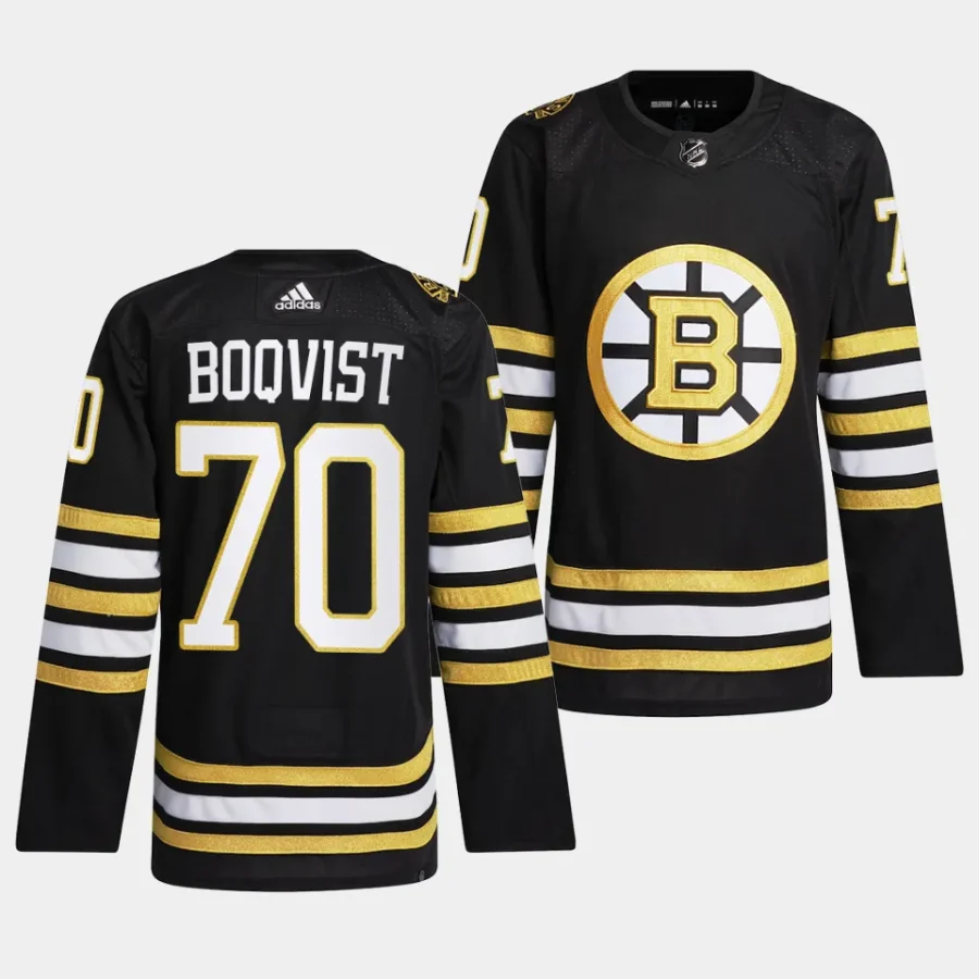 jesper boqvist bruins black 2023 24100th anniversary primegreen jersey