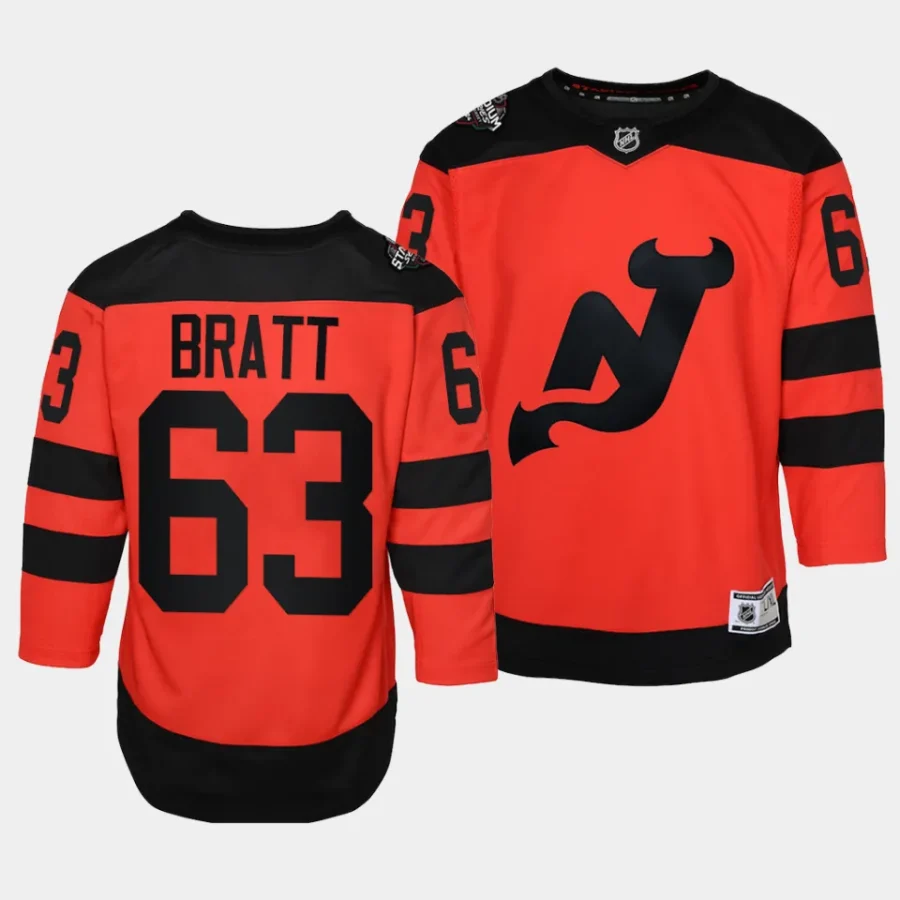 jesper bratt devils 2024 nhl stadium series youth redpremier player jersey